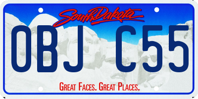 SD license plate 0BJC55