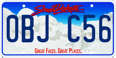 SD license plate 0BJC56