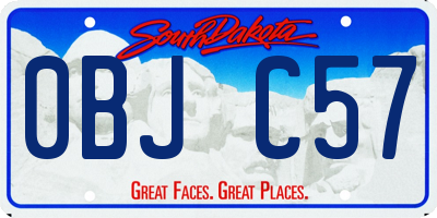 SD license plate 0BJC57