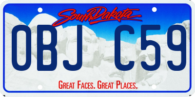 SD license plate 0BJC59