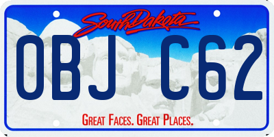 SD license plate 0BJC62