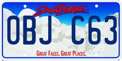 SD license plate 0BJC63