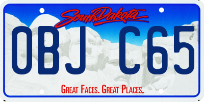 SD license plate 0BJC65