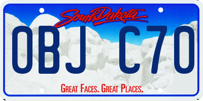 SD license plate 0BJC70