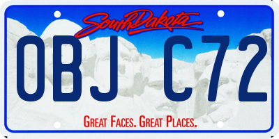 SD license plate 0BJC72