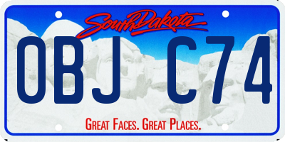 SD license plate 0BJC74