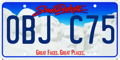 SD license plate 0BJC75