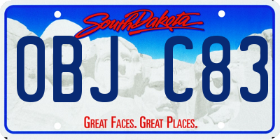 SD license plate 0BJC83