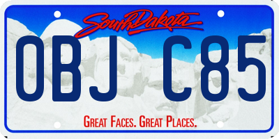 SD license plate 0BJC85