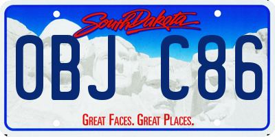 SD license plate 0BJC86