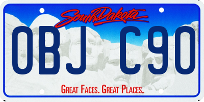 SD license plate 0BJC90