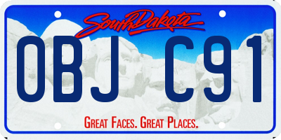 SD license plate 0BJC91
