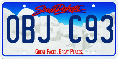 SD license plate 0BJC93