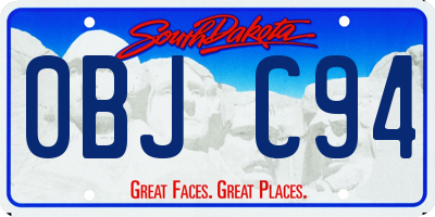 SD license plate 0BJC94