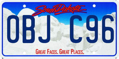 SD license plate 0BJC96
