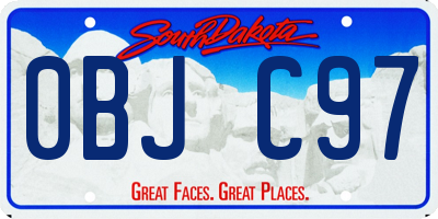 SD license plate 0BJC97