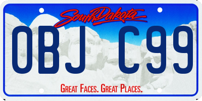 SD license plate 0BJC99