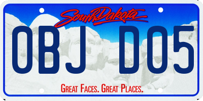 SD license plate 0BJD05