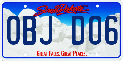 SD license plate 0BJD06