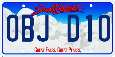 SD license plate 0BJD10
