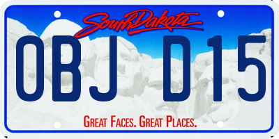 SD license plate 0BJD15
