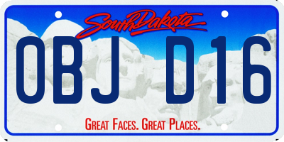 SD license plate 0BJD16