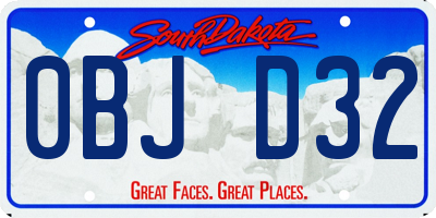 SD license plate 0BJD32