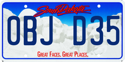 SD license plate 0BJD35
