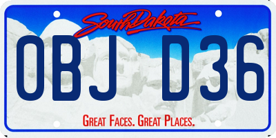SD license plate 0BJD36