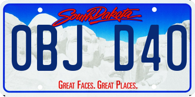 SD license plate 0BJD40