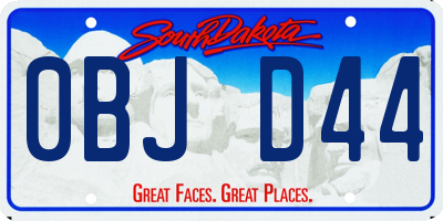 SD license plate 0BJD44