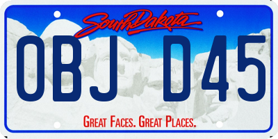 SD license plate 0BJD45