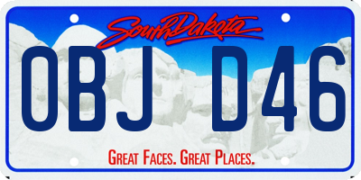 SD license plate 0BJD46