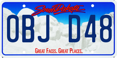 SD license plate 0BJD48