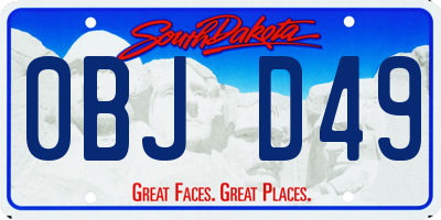 SD license plate 0BJD49