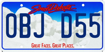 SD license plate 0BJD55