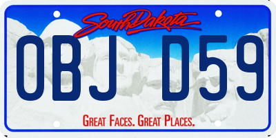 SD license plate 0BJD59