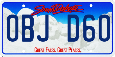 SD license plate 0BJD60