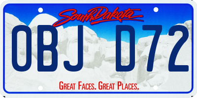 SD license plate 0BJD72