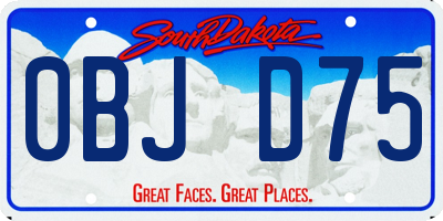 SD license plate 0BJD75