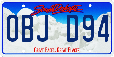 SD license plate 0BJD94