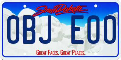 SD license plate 0BJE00