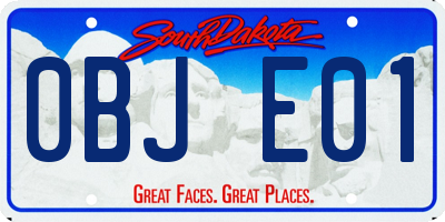 SD license plate 0BJE01