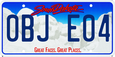 SD license plate 0BJE04