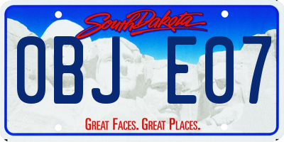 SD license plate 0BJE07
