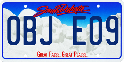 SD license plate 0BJE09