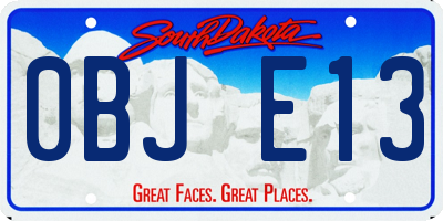 SD license plate 0BJE13