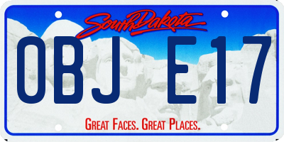 SD license plate 0BJE17