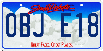 SD license plate 0BJE18
