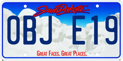 SD license plate 0BJE19